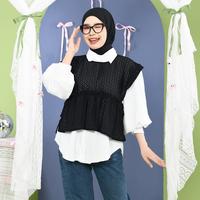 Gambar Mybamus Arin Ruffle Vintage Vest Korean Style Outer Lace Lebaran Terbaru - Oat M19269 R92S4 dari Mybamus Kab. Bandung Barat 2 Tokopedia