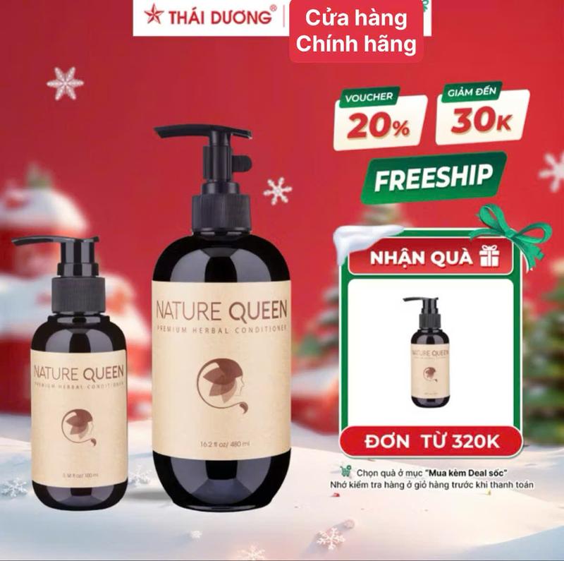 Live Dầu xả thảo dược cao cấp Nature Queen Sao Thái Dương 100ml 480ml tặng dầu gội nature queen 100ml - Sao Thái Dương