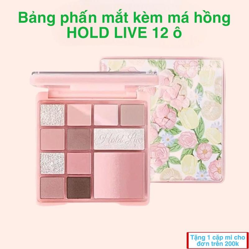 Bảng phấn mắt kèm má hồng HOLD LIVE 12 ô vườn hoa Hᶖghlᶖght Secret Garden (HL755)