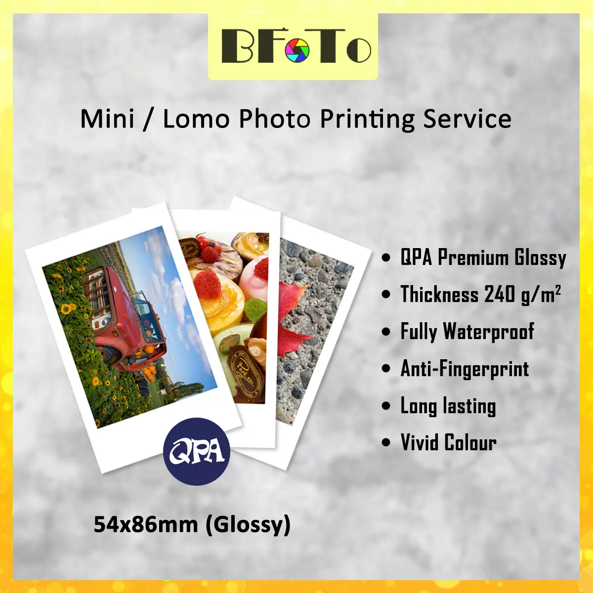 Mini Size Lomo Card Photo Print (Waterproof)