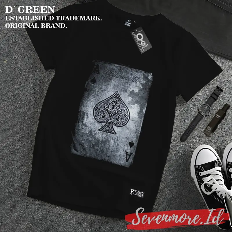 Baju Kaos Distro Pria Kasual keren terbaru D`GREEN Motif LIST LENGAN Kain Katun Combed 30s 5