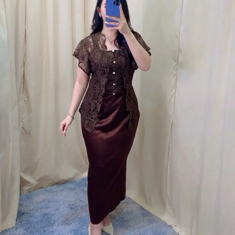 DRESS KAREN / DRESS SATIN/DRESS BRIDESMAID/DRESS PESTA WANITA/DRESS NATAL/OUTER/SET KEBAYA/WISUDA Rompi Panjang Kondangan Remaja Formal MB