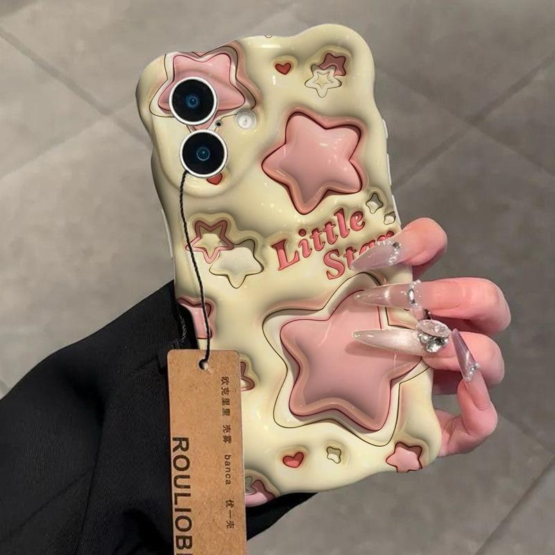 Ốp Lưng iPhone Style Ins Họa Tiết 3D Nổi Bật, Vỏ Mềm TPU Chống Rơi, Case Độc Lạ Không Trùng Lặp Cho Nữ