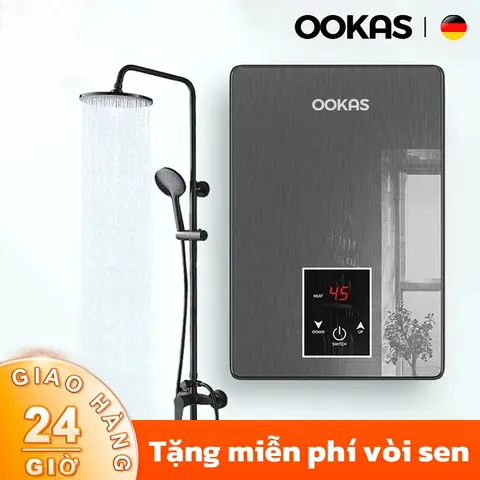 Máy Nước Nóng Trực Tiếp 6500W Màn Hình Cảm Ứng LCD Tặng Kèm Vòi Sen