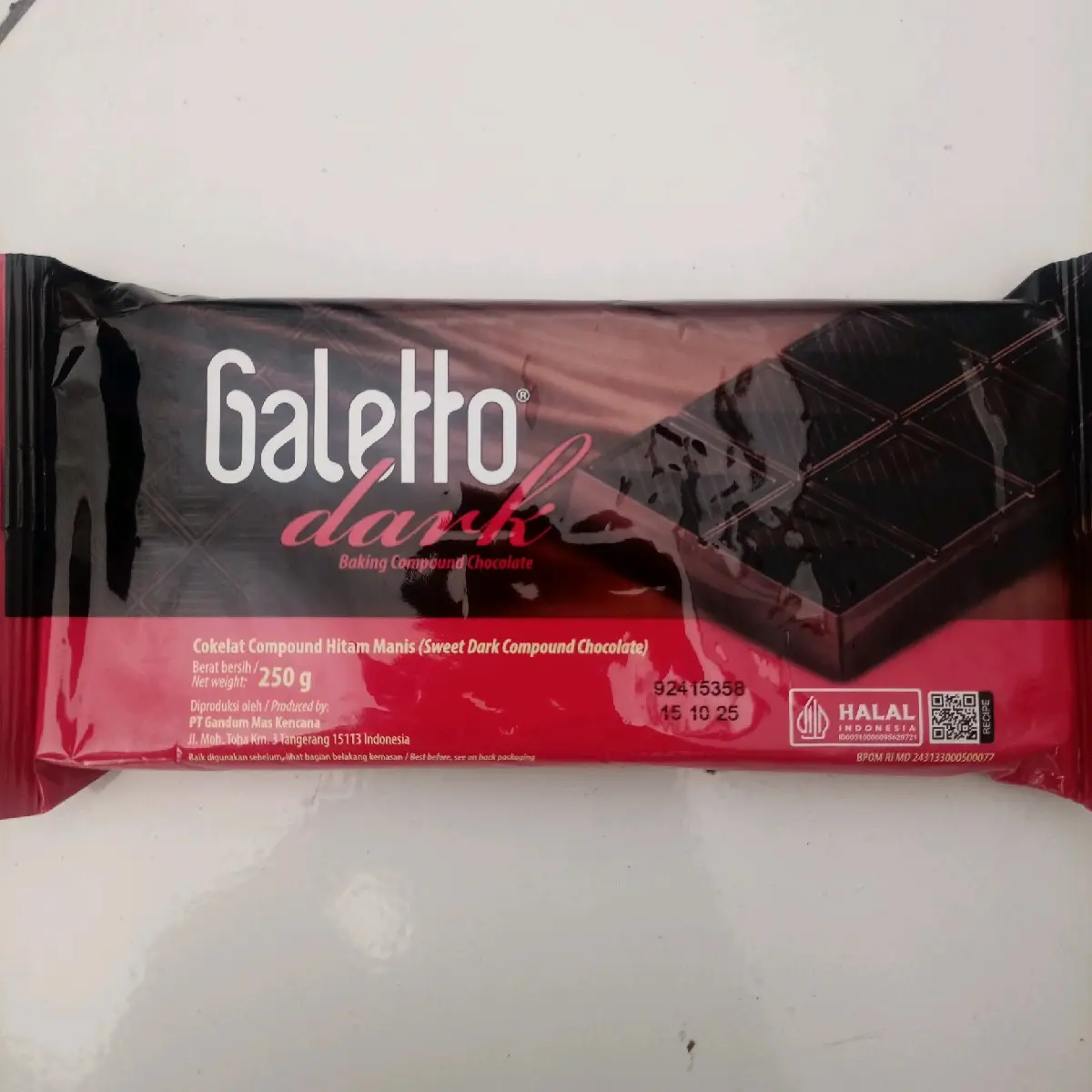 Cokelat Compound Hitam Manis Galetto 250 gram