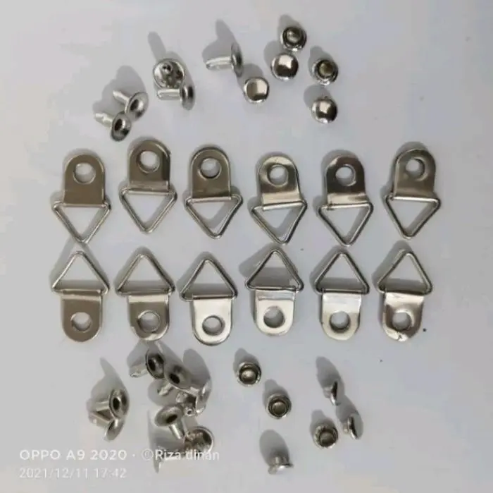 GRATIS ONGKIR Ring D Plus Paku Rivet Ring Pengait Sepatu Warna Nikel isi 12 Set+Paku Rivet Aksesoris Sepatu Sendal Variasi Sepatu Sendal Anti Karat