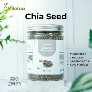 Milofrez Biji Chiaseed Natural 500gram - Kaya Nutrisi Protein Serat & Lemak Sehat untuk Kesehatan Tubuh Chia Seed