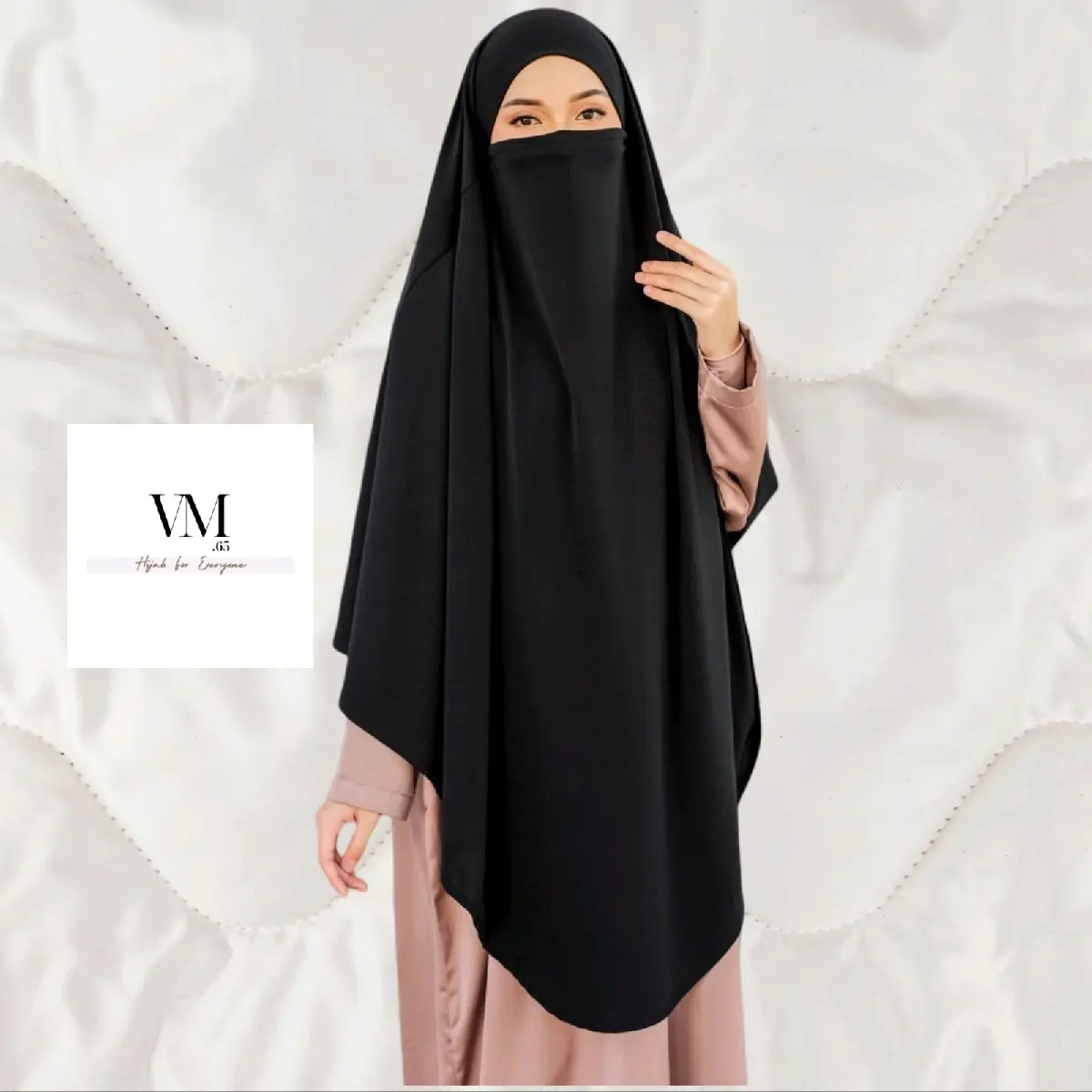 QAINISA - HAWA Instant Khimar Bidang 70 (Premium Lycra Jersey Ironless Cooling Material)