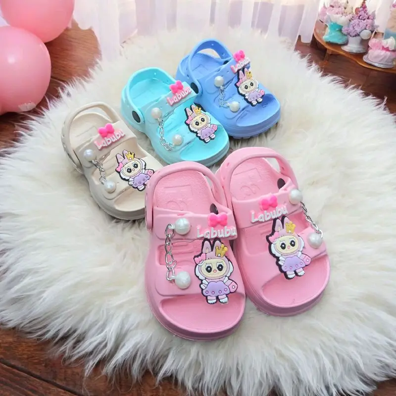 Sandal Bayi Anak Perempuan 1-3 Tahun Motif Ranta Ban2 Labubu Tali Belakang Ringan Nyaman Di Kaki Anak 2