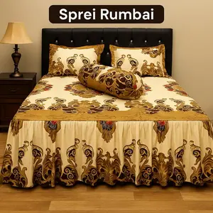 Sprei Rumbai Motif Sultan Ukuran 180x200 160X200 120X200 free 2 sarung bantal 2 sarung guling