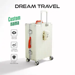 Dream Koper 20 inch 24 Inch koper kabin Custom Nama ABS+PC kabin Roda 360° Handle Bisa Pilih Warna-M107