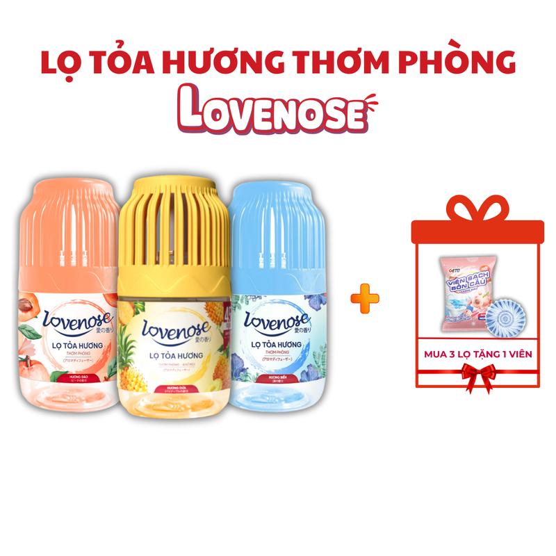 Lọ tỏa hương Lovenose thơm phòng thế hệ mới dung tích 180 ml sáp thơm khử mùi hương đào nho hoa hồng biển lavender thơm lâu tới 60 ngày Dầu Thơm Phòng Dầu Thơm
