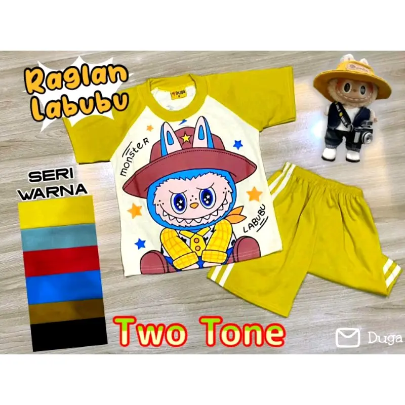 GROSIR 3PCS Set Duga Labubu viral Baju Kaos Labubu PAket Hemat Fashion 7