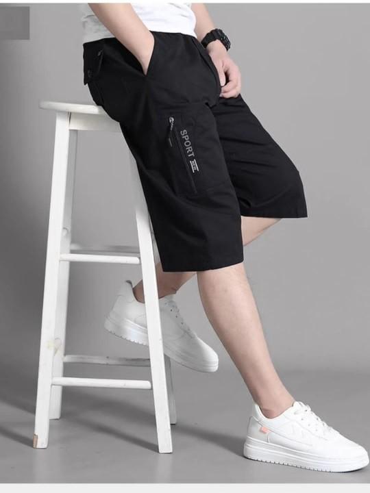 Celana Sirwal Premium Cargo Gabriel 7/8 Board Short untuk Pria - Hitam - Nyaman, Kantong - Katun, Twill - Ukuran L - Pendek, Kotak Casual celana  gombrong celana  pendek celana  pendek celana  pendek celana  sotong celana pendek mend celana  pendek 3⁄4