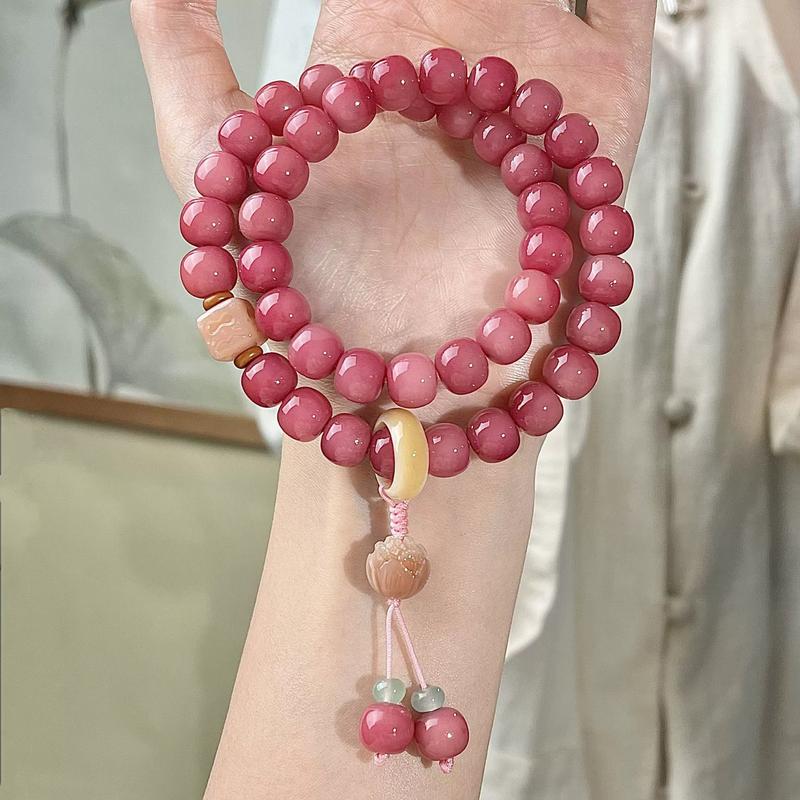 Chi Hoa Vòng Đeo Tay Hạt Bồ Đề Tự Nhiên 10mm Có Charm Hoa Sen Bình An May Mắn Cát Tường Đeo Nịnh Tay Đẹp Lung Linh - Tặng Quà Đi Kèm - Bồ Đề An Nhiên V0061