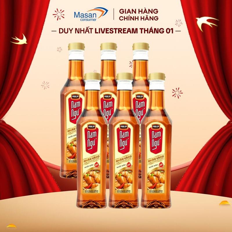 Combo 6 Nước Mắm Nam Ngư Nhãn Vàng Chai 650ml
