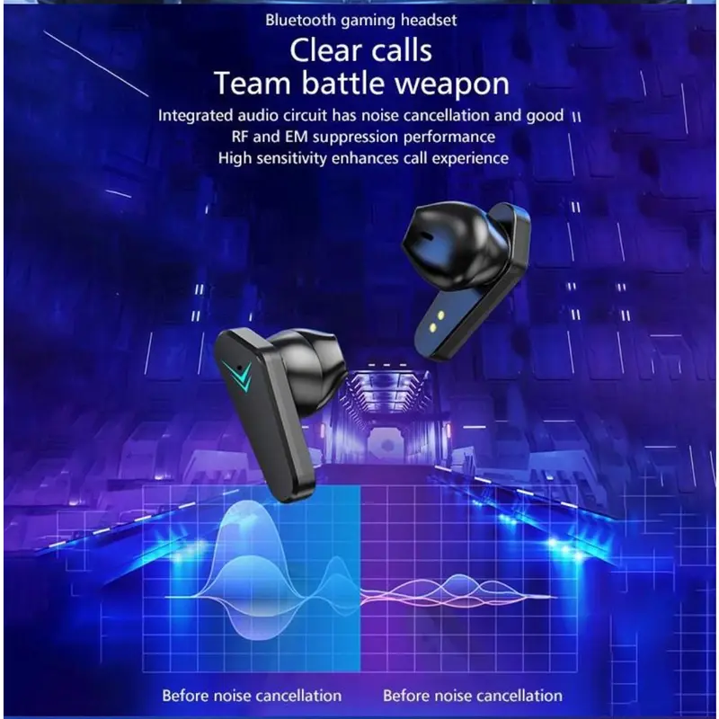 X15 Headset Earbud Bluetooth 5.0 Tampilan Digital Nirkabel Game TWS Earphone Stereo Olahraga Headphone In-Ear Tahan Air dengan Mikrofon 6