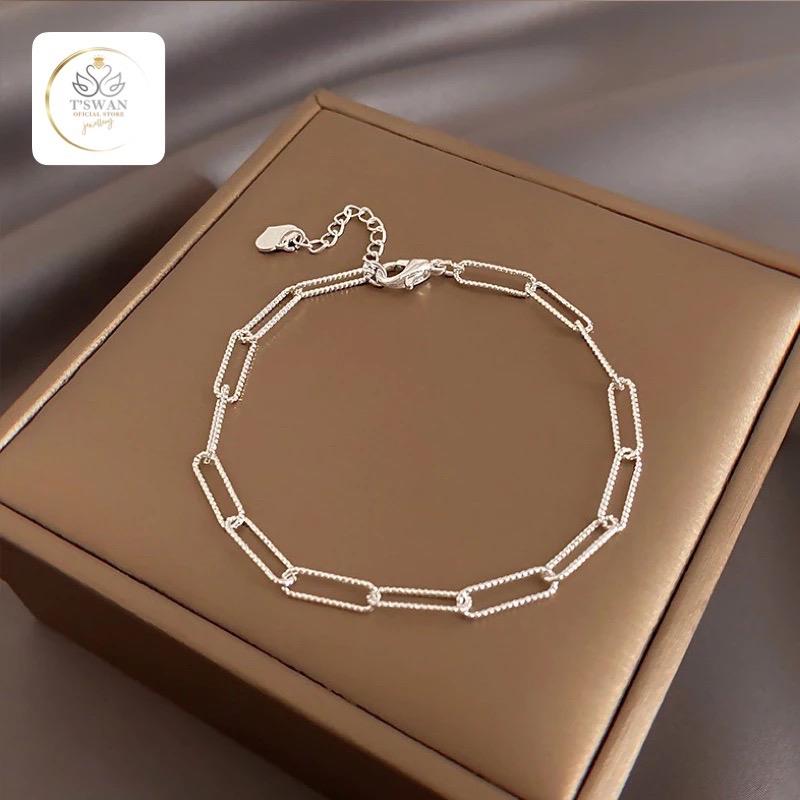 ￼Gelang cincin perak polos untuk wanita musim panas dengan desain khusus, gelang sederhana modis 0