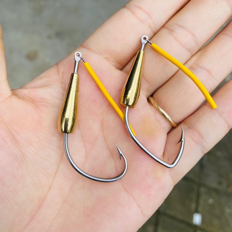 Lưỡi Móc Nhái Thật Chì Trong Chống Xoay Thép Trắng Không Rỉ Lure Fishing Đi Câu Đường Kính 1.8 Ly Dài 5cm Bắt Cá