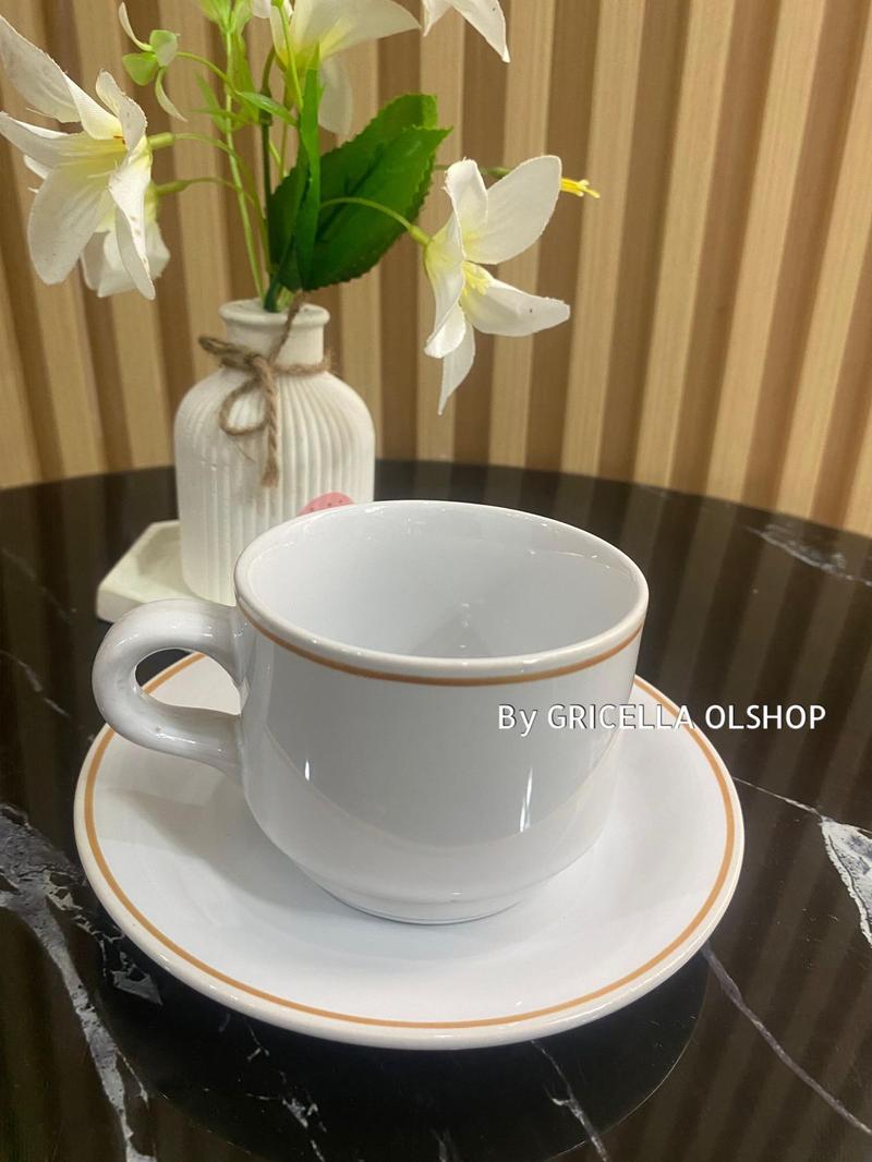 Product Introduction of 1 SET GELAS KERAMIK MEWAH ISI 12 PCS / SET CANGKIR KOPI LUCKY /  SET CANGKIR KERAMIK POLOS ISI 12 PCS ( 6 CUPS + 6 SOUCERS ) TERLARIS 18