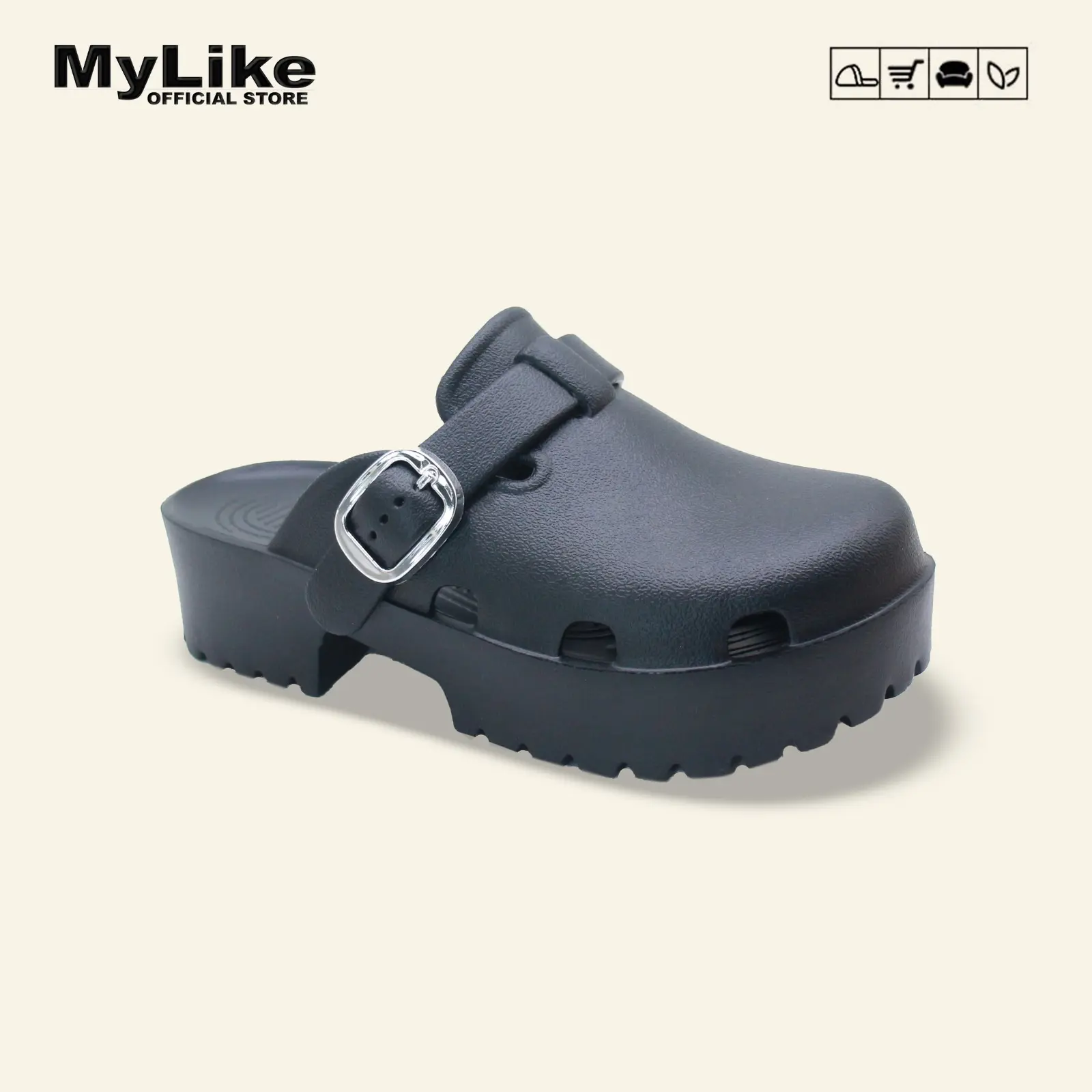 MYLIKE - Sandal Slip On Platform Wanita Wedges Kekinian Sandal Hak Premium Terbaru Shoes