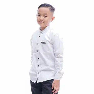 RAUDEN Kemeja Koko Premium Anak Laki Laki Lengan Panjang Usia 1-15 Tahun Bahan Katun Sigaret Tebal Adem Nyaman Desain Polos Elegan Cocok untuk Formal Casual OOTD