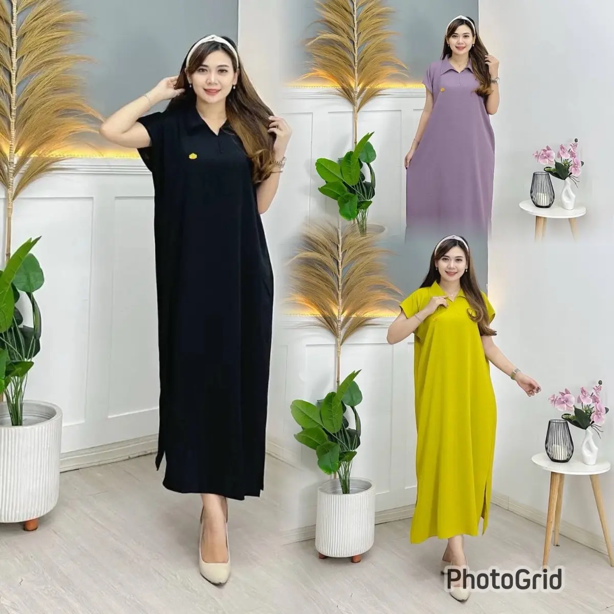 paket 100rb 3pcs DRESS daster ALHETA daster BUMIL daster crinkel Airflow Kerah Nyaman Gaun Tebal