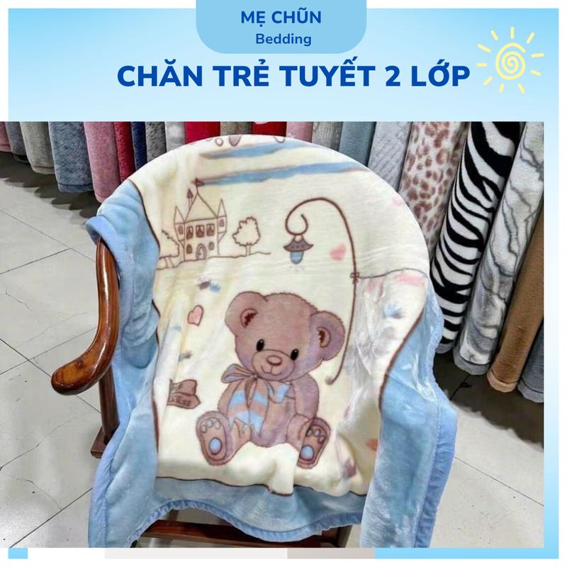  Chăn tuyết cho bé đi học  2 Lớp Siêu Mềm Mịn Không Bay Lông An Toàn Cho Bé Kích Thước 1m x 1m4 