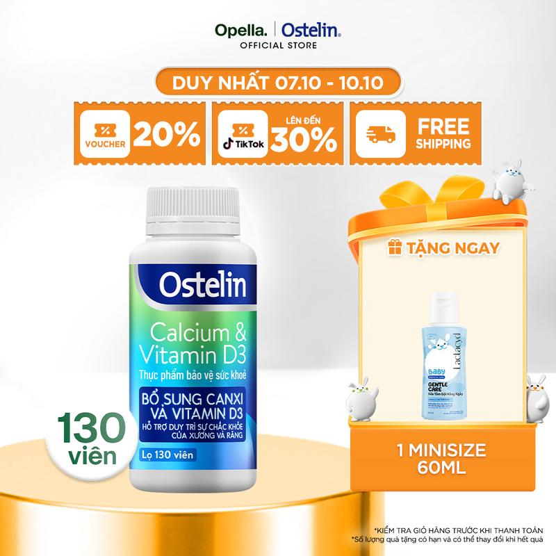 Ostelin Viên Uống Hỗ Trợ Bổ Sung Calcium & Vitamin D3 Duy Trì Chắc Khỏe Xương và Răng 130 viên