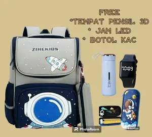 Tas anak sekolah PAUD/TK/SD motif ASTRONOT ZIHEKIDS tas anak laki laki tas anak berbonus tas ransel punggung