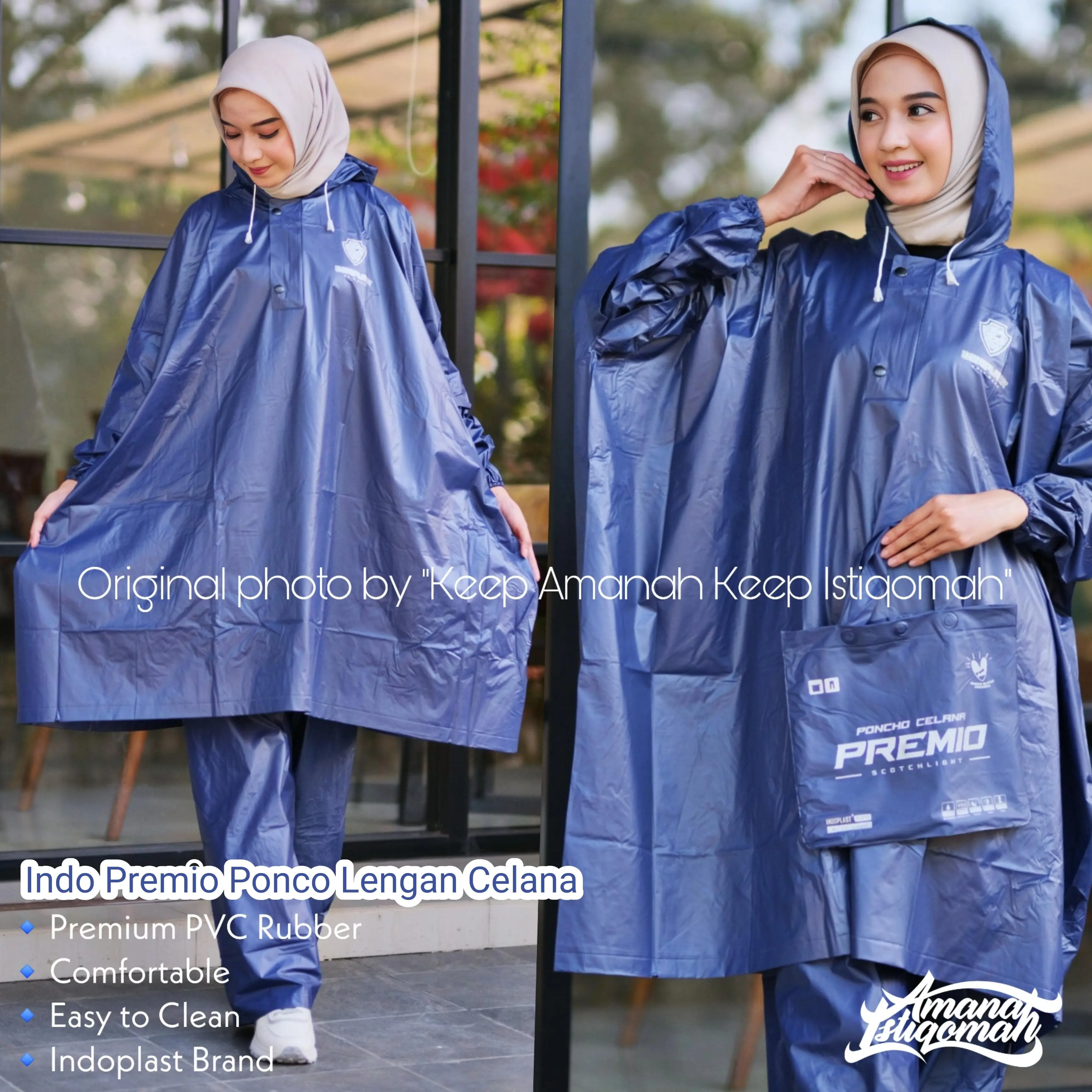 Jas Hujan PVC Waterproof Indoplast Premio Ponco Lengan Celana Jumbo Mantol Outdoor Sport