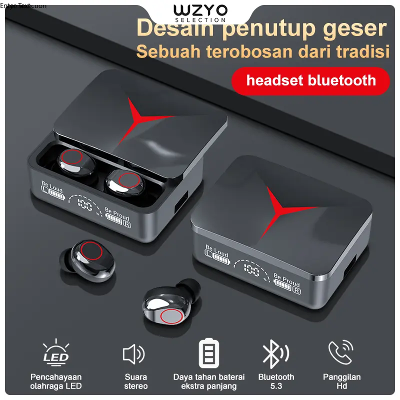 Headset Bluetooth M90 TWS Wireless Earphones Bluetooth 5.2 In Ear HIFI Mini Waterproof Sports Gaming Music Earbuds With Charging Box M90 Pro