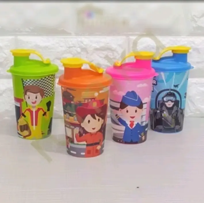 GELAS TUMBLER ANAK BOTOL MINUM FUN KARAKTER FOOD GRADE SOUVENIR ULANG TAHUN