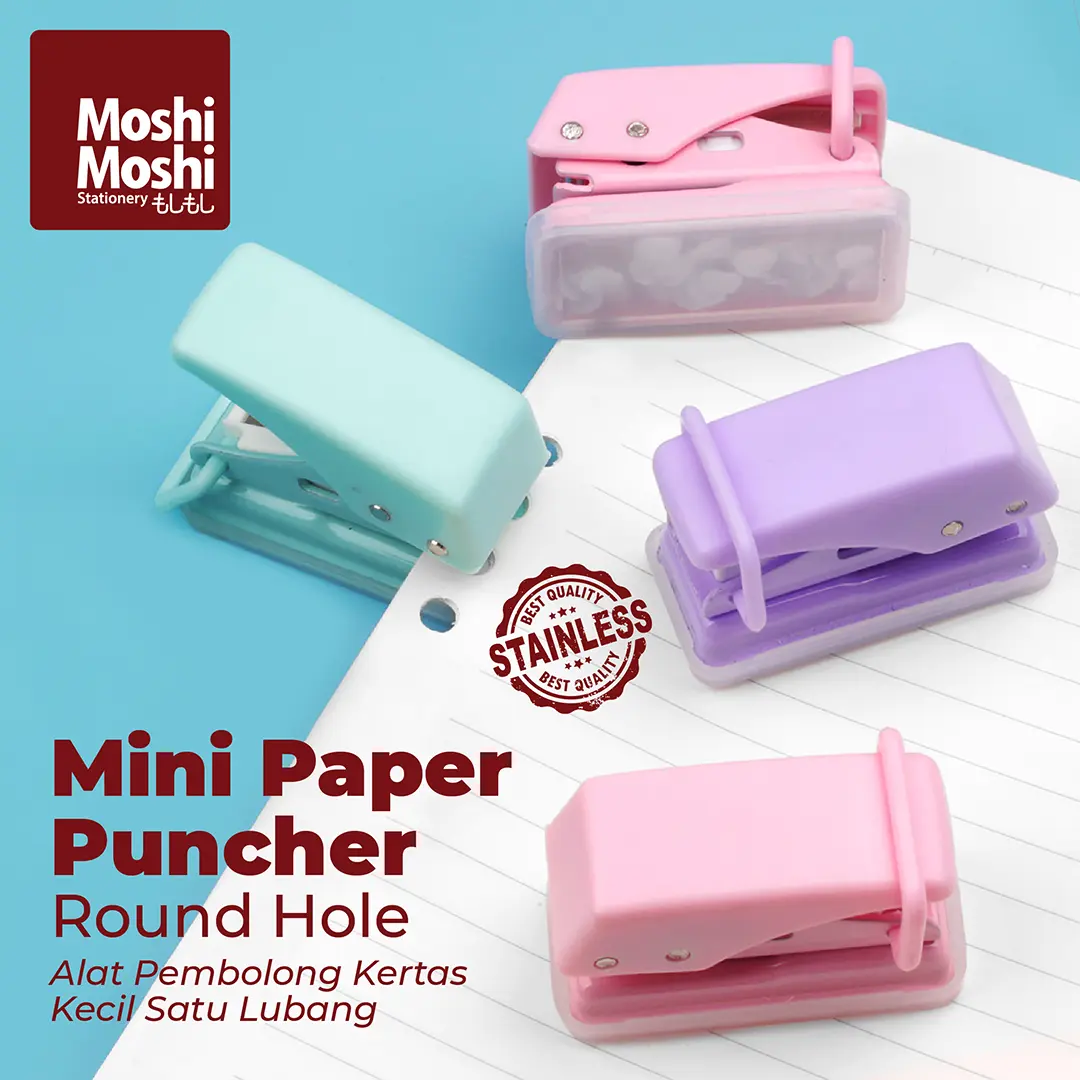 Mini Paper Puncher Single Round Hole Portable Alat Pembolong Kertas Kecil Satu Lubang Bentuk Bulat Praktis
