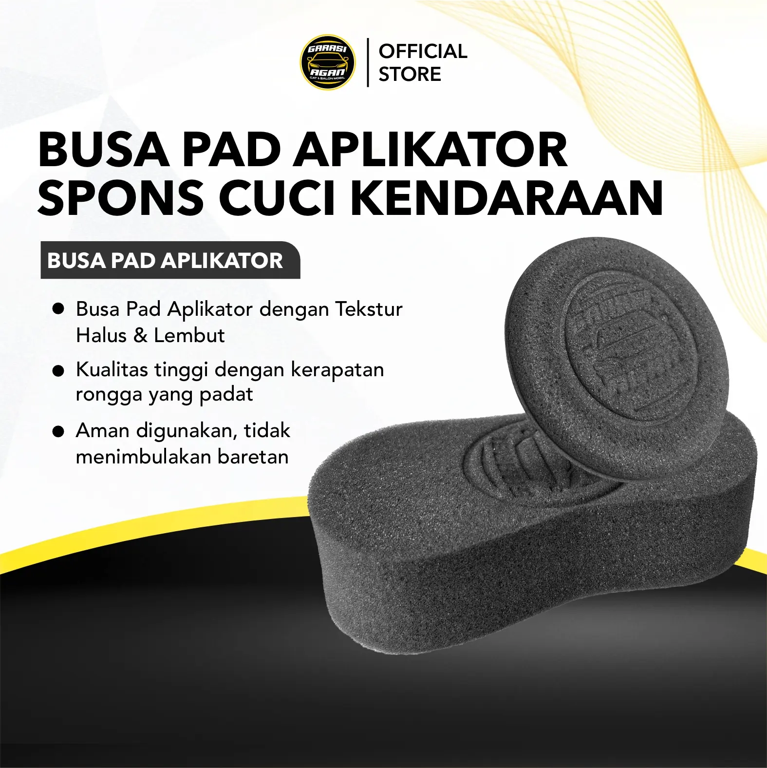 GARASI AGAN Busa Spons Cuci Shampo Mobil Motor Premium Latex Pad Aplikator Wax & Semir Busa Cuci Kendaraan Aksesoris Cuci Mobil