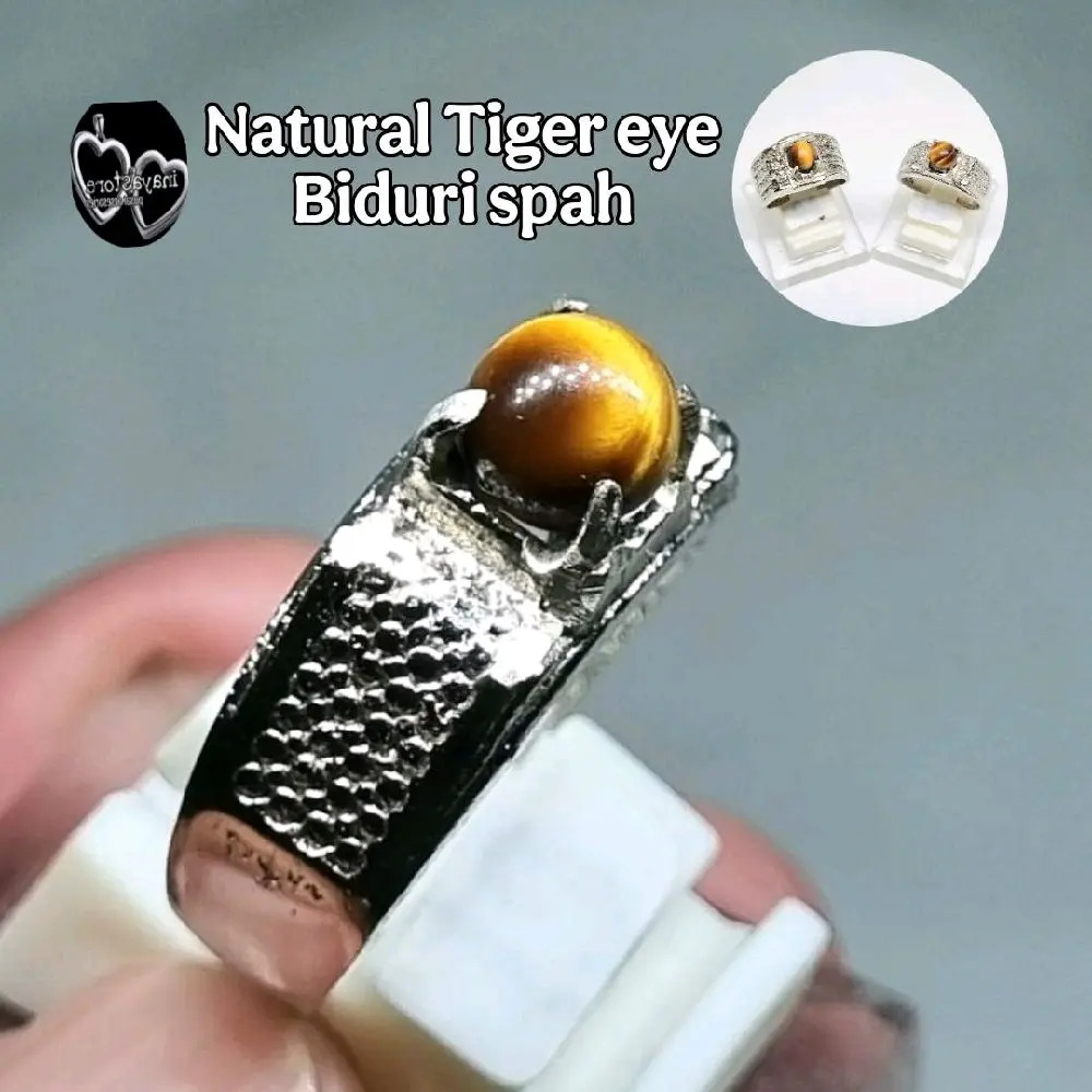 Natural Lipan Tiger eye Biduri sepah / cincin batu akik Natural pria wanita
