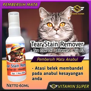 Pembersih Mata Kucing Tear Stain Remover  Pembersih Noda, Kotoran dan Belekan pada Kucing, Kelinci dan Anjing