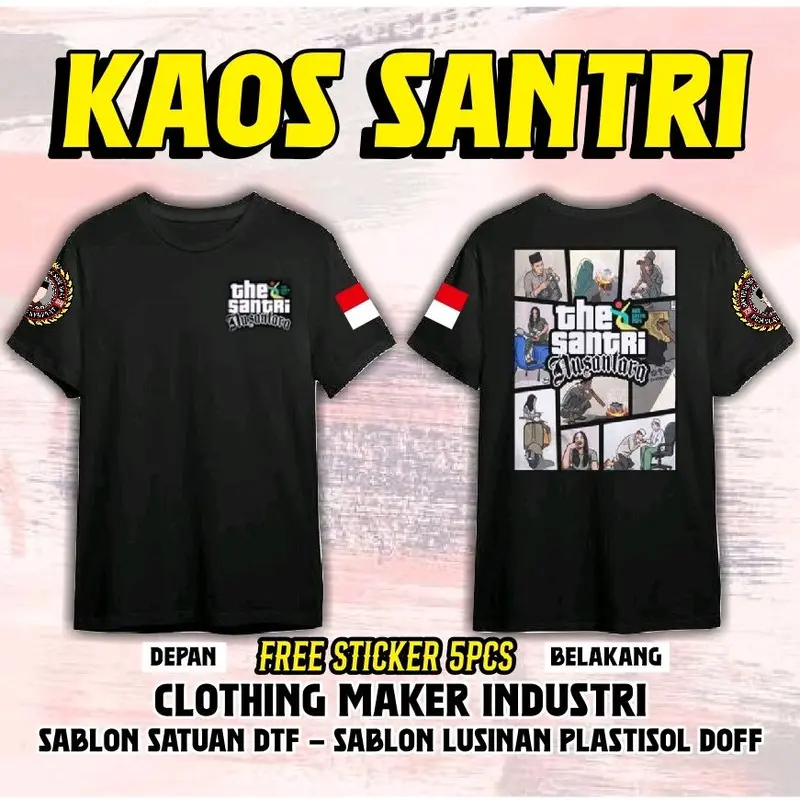 READY STOK ,KAOS SANTRI FREE STIKER,KAOS DAKWAH,KAOS PEJUANG SYAFAAT,KAOS KAUM SARUNGAN,KAOS KAUM,SABLON KAOS SATUAN,KAOS CUSTOM 2