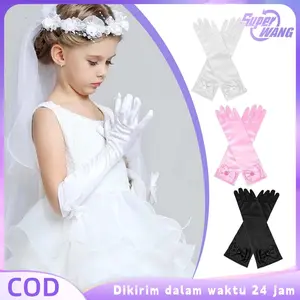 1pair Sarung Tangan Anak Princess Sarung Tangan Putri Anak Sarung Tangan Pesta Anak Untuk Halloween Cosplay
