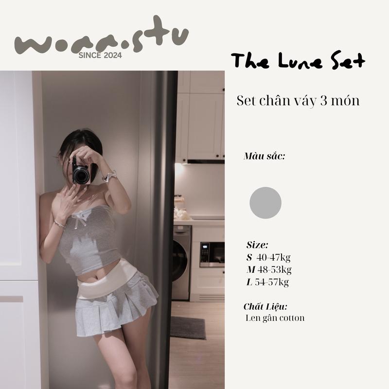 SET GỒM 3 MÓN SET ÁO QUÂY + CHÂN VÁY XẾP LY VÀ ĐAI VÁY -WOAA.STU