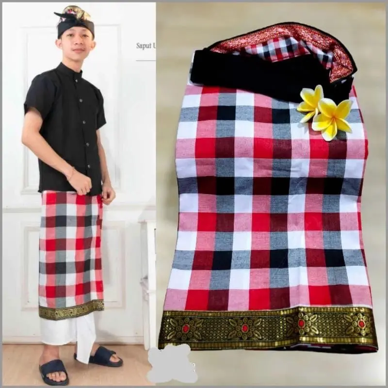 Saput udeng poleng / saput udeng pecalang Bali 1