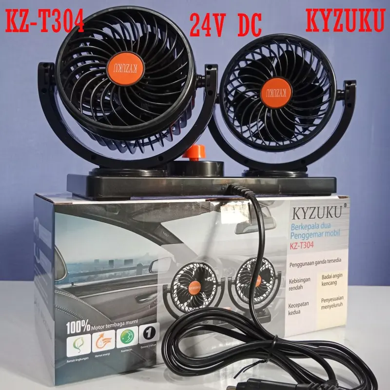 kyzuku KZ-T304 24V DC + swing kipas mobil double fan double blower 0
