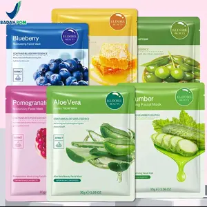 [BPOM] Paket 12 pcs Sheet Masks Wajah Eldore Beauty Isi 12 Masker Perawatan Wajah Mencerahkan Melembabkan Face Mask Essence Termurah