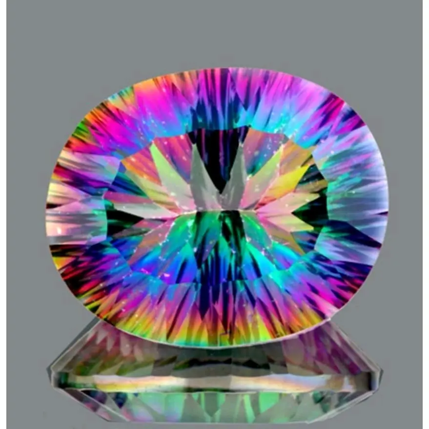 BATU MISTIC QUARTZ RAINBOW COLOR ASLI NATURAL SIAP PAKAI