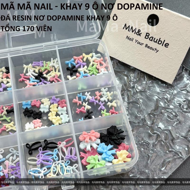  Bộ dụng cụ làm móng tay hình nơ dopamine 9 ô 