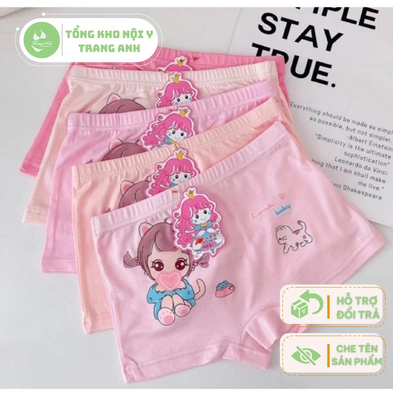 Combo 10 (có tách lẻ 5 quần) Quần chip bé gái, quần lót xinh xắn, chip đùi chất liệu cotton co giãn 4 chiều đủ size 9-32kg QL135 có che tên