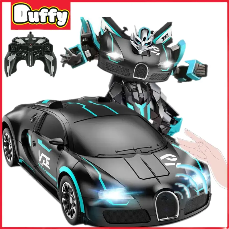 【Duffy toys】2.4G 1:14 Mobil Remote Control Besar Sport Car Robot Transformer / Rc Mobil Remote Transformer Robot / Rc Car Transformer / Mobil Remot Jadi Robot Baterai Cas / Mainan Autobot Remot Kontrol Mobil Berubah Jadi Robot / Anak Mainan Anak Laki Laki 0