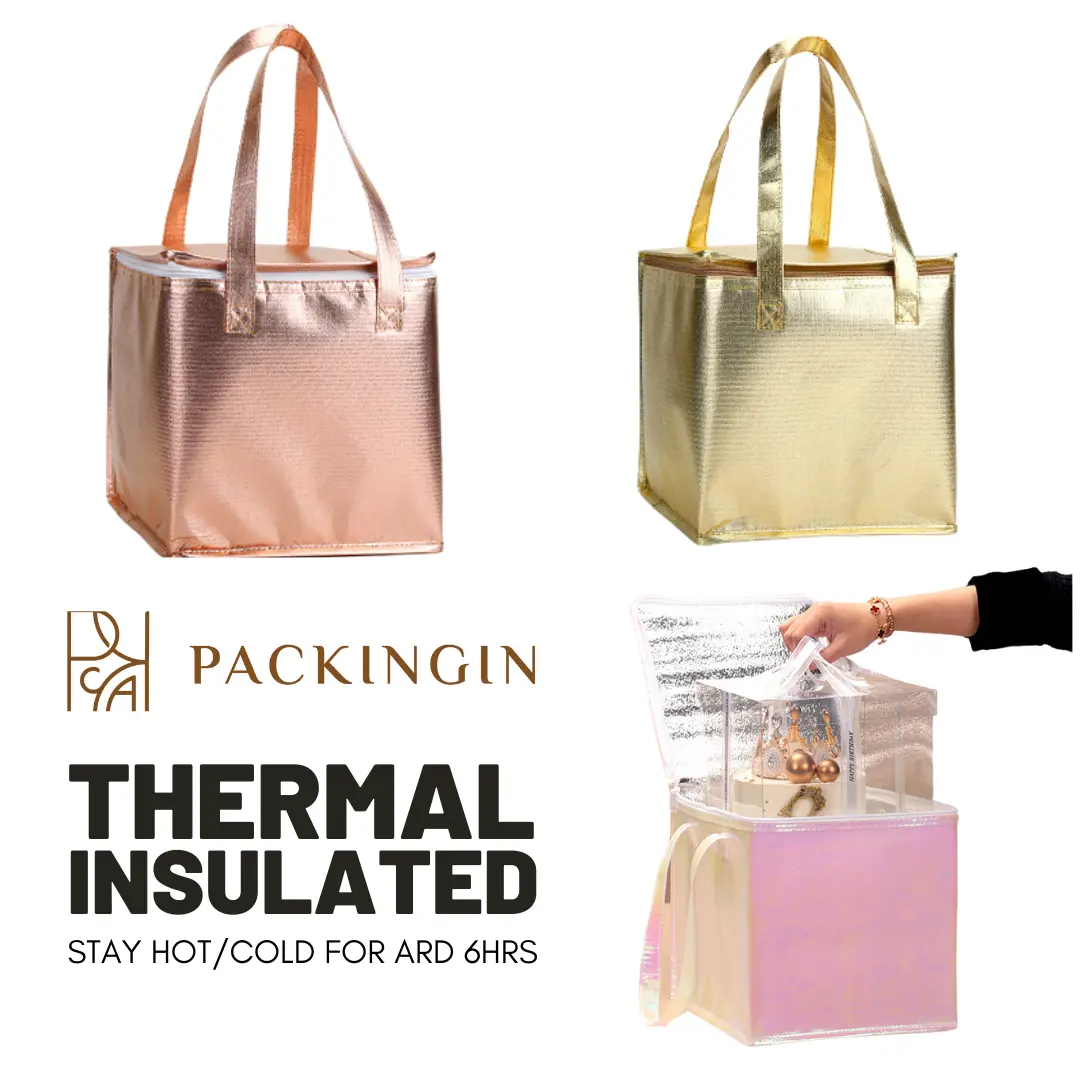 PREMIUM THERMAL INSULATED COOLER BAG TAS PENJAGA DINGIN ICE CREAM CAKE PORTABLE HANDHELD REUSABLE tastahandingin