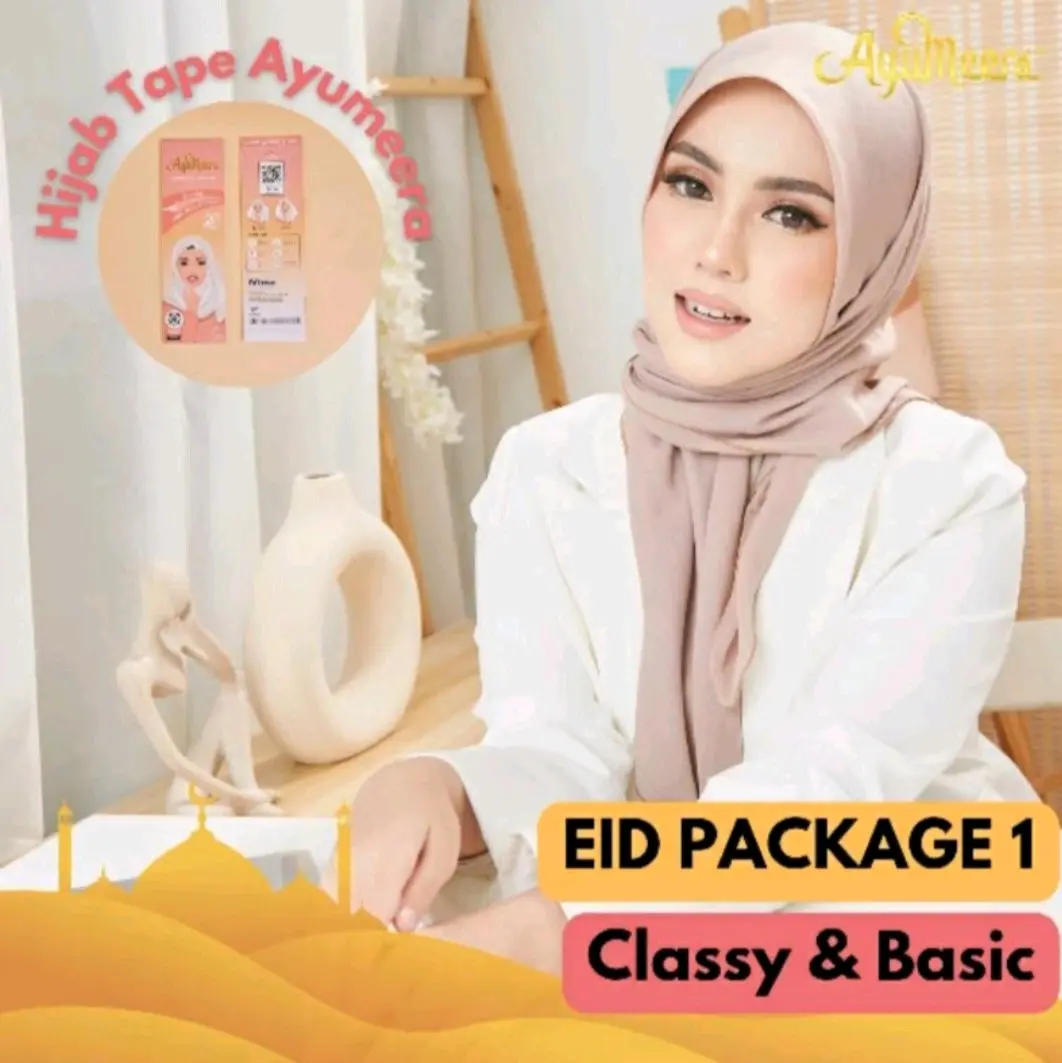 Hijab tape Ayumeera IED PACKAGE CLASSY DAN BASIC ISI 10 STRIP Simple Segi Empat Muslim Nyaman