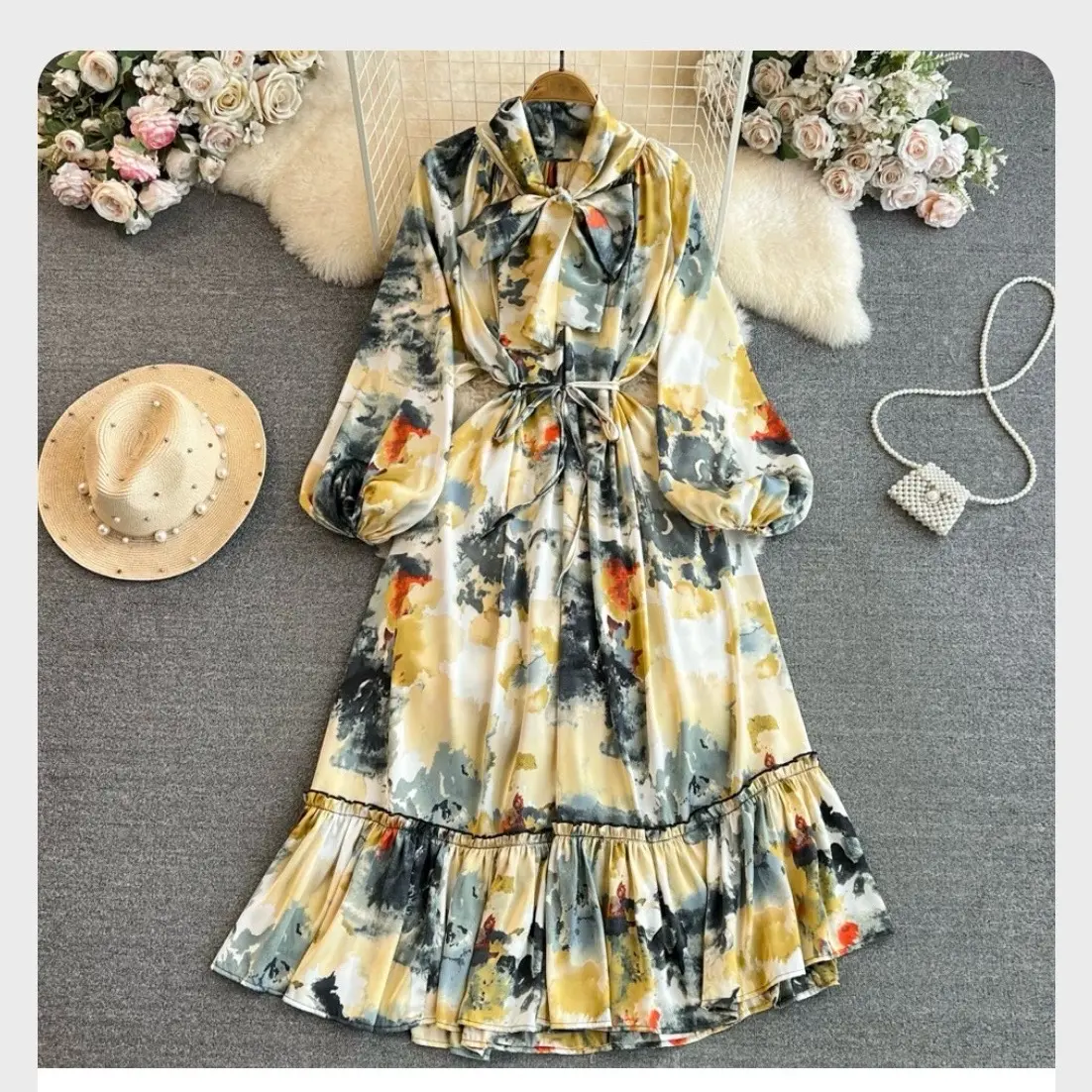 Long dress nindy satin elegant